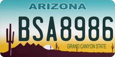 AZ license plate BSA8986