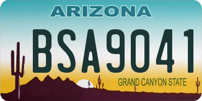 AZ license plate BSA9041