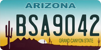 AZ license plate BSA9042