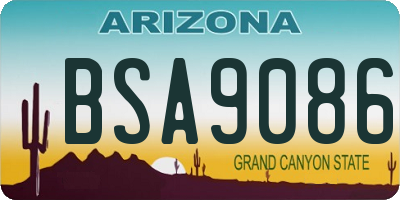AZ license plate BSA9086