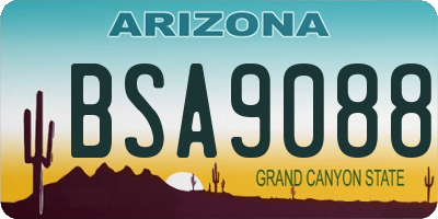 AZ license plate BSA9088