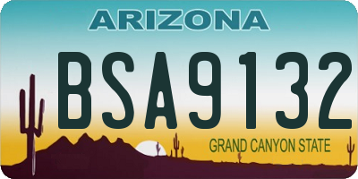 AZ license plate BSA9132