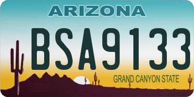 AZ license plate BSA9133