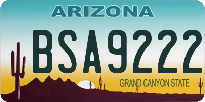 AZ license plate BSA9222