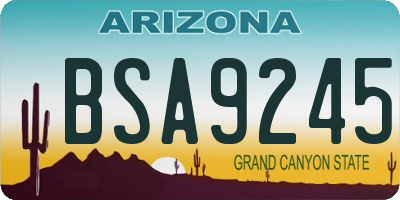 AZ license plate BSA9245