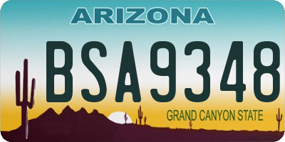 AZ license plate BSA9348