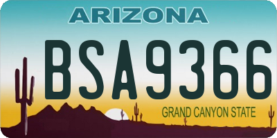 AZ license plate BSA9366