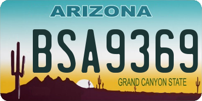 AZ license plate BSA9369