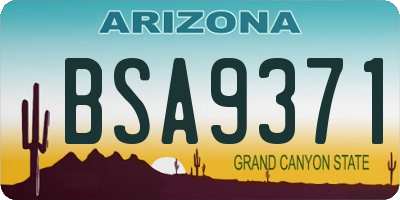 AZ license plate BSA9371