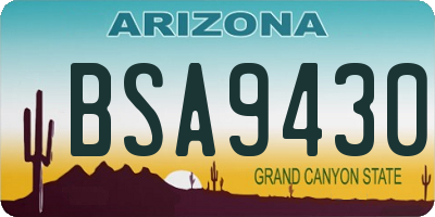 AZ license plate BSA9430