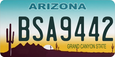 AZ license plate BSA9442