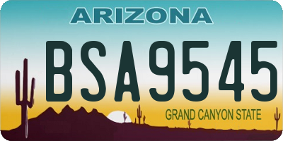 AZ license plate BSA9545