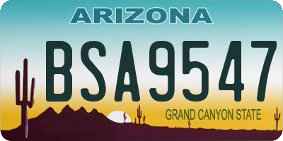 AZ license plate BSA9547