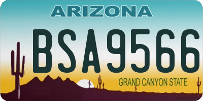 AZ license plate BSA9566