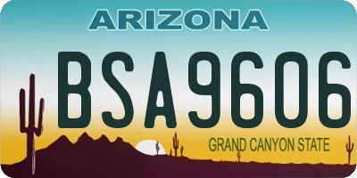 AZ license plate BSA9606