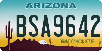 AZ license plate BSA9642