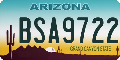 AZ license plate BSA9722