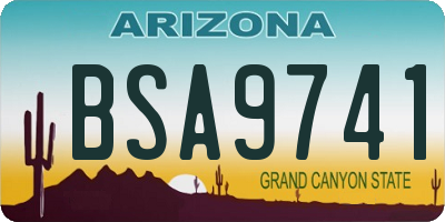 AZ license plate BSA9741