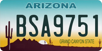 AZ license plate BSA9751