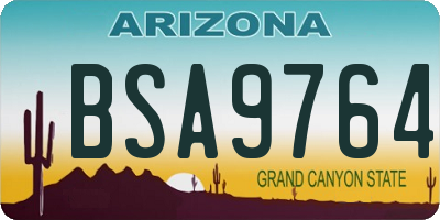 AZ license plate BSA9764