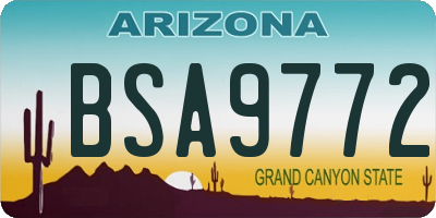 AZ license plate BSA9772