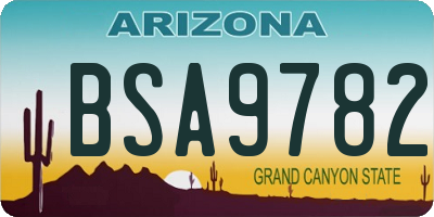 AZ license plate BSA9782
