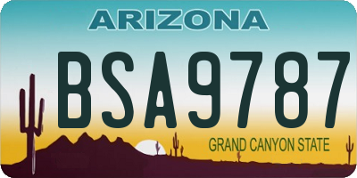 AZ license plate BSA9787