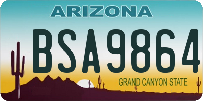 AZ license plate BSA9864