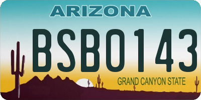 AZ license plate BSB0143