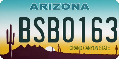 AZ license plate BSB0163