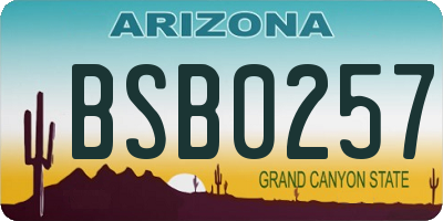 AZ license plate BSB0257