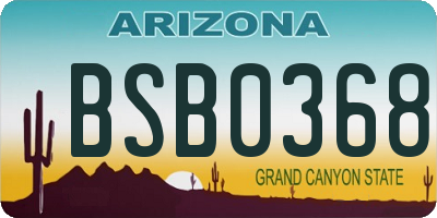 AZ license plate BSB0368