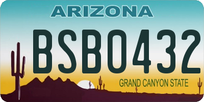 AZ license plate BSB0432