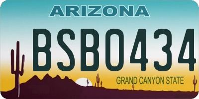 AZ license plate BSB0434