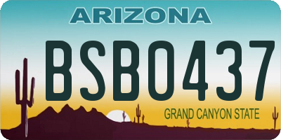 AZ license plate BSB0437