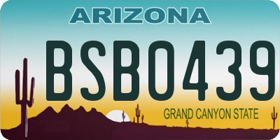 AZ license plate BSB0439