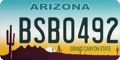 AZ license plate BSB0492
