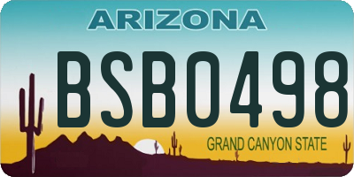 AZ license plate BSB0498