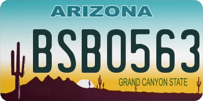 AZ license plate BSB0563