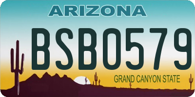 AZ license plate BSB0579