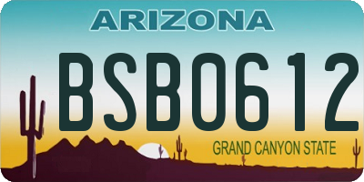 AZ license plate BSB0612
