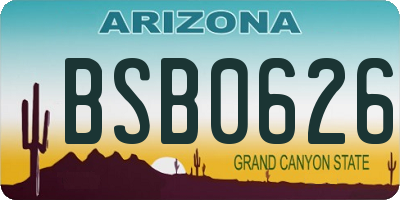 AZ license plate BSB0626