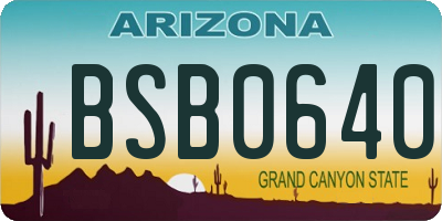 AZ license plate BSB0640