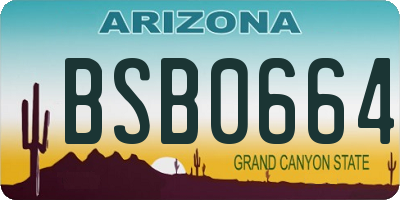 AZ license plate BSB0664