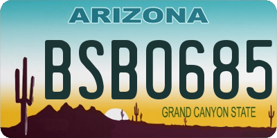 AZ license plate BSB0685
