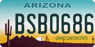 AZ license plate BSB0686
