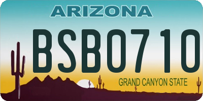 AZ license plate BSB0710