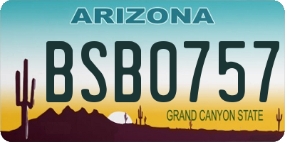 AZ license plate BSB0757