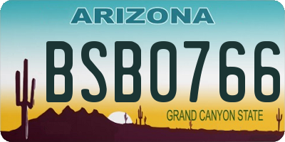 AZ license plate BSB0766