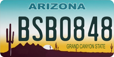 AZ license plate BSB0848